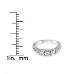 White Gold 1ct TDW Diamond 3-stone Vintage Engagement Ring - Handcrafted By Name My Rings™