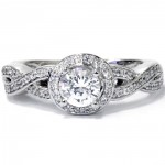 White Gold 1ct TDW Diamond Vintage Engagement Ring - Handcrafted By Name My Rings™