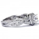 White Gold 1ct TDW Diamond Vintage Engagement Ring - Handcrafted By Name My Rings™