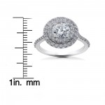 White Gold 1ct TDW Halo Eco-Friendly Lab Grown Diamond Engagement Ring - Handcrafted By Name My Rings™