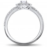 White Gold 1ct TDW Princess-cut Diamond Double Halo Engagement Ring - Handcrafted By Name My Rings™