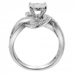White Gold 1ct TDW White Diamond Swirl Band Engagement Ring - Handcrafted By Name My Rings™