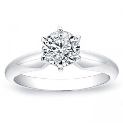 White Gold 1t TDW White Diamond Solitaire Ring - Handcrafted By Name My Rings™