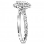 White Gold 2 1/2 cttw Halo Round Cut Diamond Enhanced Engagement Ring - Handcrafted By Name My Rings™