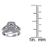 White Gold 2 2/5ct TDW Princess-cut Diamond Halo Bridal Ring Set - Handcrafted By Name My Rings™