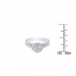 White Gold 3/4 ct TDW Diamond Halo Engagement and Matching Wedding Ring Set - Handcrafted By Name My Rings™