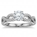 White Gold 3/4ct TDW Round Diamond Infinity Engagement Ring - Handcrafted By Name My Rings™