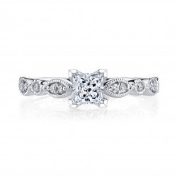 White Gold 3/4ct TDW Vintage Diamond Engagement Ring - Handcrafted By Name My Rings™