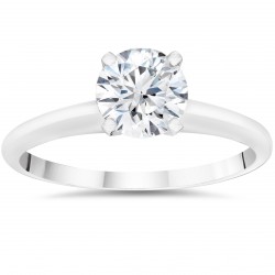White Gold 3/8ct Round Cut Lab Grown Eco Friendly Diamond Solitaire Engagement Ring - Handcrafted By Name My Rings™
