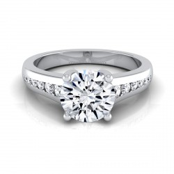 White Gold 5/8ct TDW White Diamond Channel Engagement Ring - Handcrafted By Name My Rings™