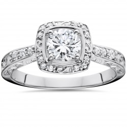 White Gold 7/8 ct TDW Sculptural Diamond Engagement Ring - Handcrafted By Name My Rings™