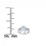 White Gold Gold 2 3/8ct Diamond Clarity Enhanced Pave Double Row Engagement Ring - Handcrafted By Name My Rings™