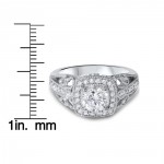 White Gold Halo 1 1/3ct TDW Diamond Vintage-style Ring - Handcrafted By Name My Rings™
