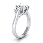 White Gold IGI-certified 1 1/2ct TDW Princess-cut 3-stone Engagement Ring Shank - Handcrafted By Name My Rings™