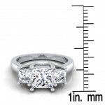 White Gold IGI-certified 1 1/2ct TDW Princess-cut 3-stone Engagement Ring Shank - Handcrafted By Name My Rings™