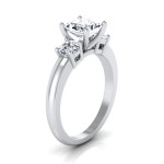 White Gold IGI-certified 1 1/4ct TDW Princess-cut Center 3-stone Engagement Ring - Handcrafted By Name My Rings™