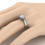 White Gold IGI-certified 1 1/4ct TDW Princess-cut Diamond Baguette Side Stone Engagement Ring - Handcrafted By Name My Rings™