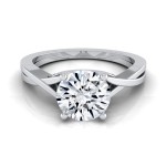 White Gold IGI-certified 1ct TDW Round Diamond Solitaire Engagement Ring With Cathedral Setting - Handcrafted By Name My Rings™