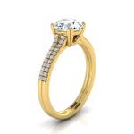 Gold 5/8ct TDW White Diamond Double Prong Cathedral Setting Engagement Ring - Handcrafted By Name My Rings™