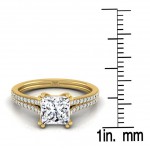 Gold 5/8ct TDW White Diamond Double Prong Cathedral Setting Engagement Ring - Handcrafted By Name My Rings™