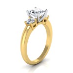 Gold IGI-certified 1 1/4ct TDW Princess-cut Center 3-stone Engagement Ring - Handcrafted By Name My Rings™