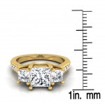Gold IGI-certified 1 3/4ct TDW Princess-cut 3-stone Engagement Ring - Handcrafted By Name My Rings™