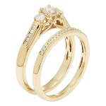 Gold IGI-certified 1/2ct TDW Round Diamond Bridal Ring Set - Handcrafted By Name My Rings™