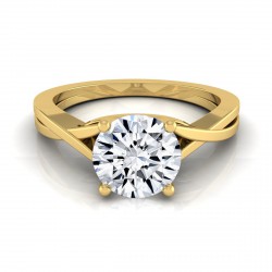 Gold IGI-certified 1ct Round Diamond Solitaire Engagement Ring With Cathedral Setting - Handcrafted By Name My Rings™