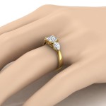 Gold IGI-certified 2ct TDW Princess-cut Center Pear-cut Engagement Ring - Handcrafted By Name My Rings™