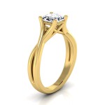 Gold Trellis Basket 1ct TDW Princess Cut Diamond Solitaire Engagement Ring - Handcrafted By Name My Rings™