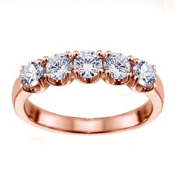14k/Rose Gold 1ct TDW Split Prong Diamond Anniversary Wedding Ring - Handcrafted By Name My Rings™