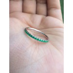 Emerald Band Full Eternity In White Gold Green Birthstone - 2mm Stacking Band - Handcrafted By Name My Rings™