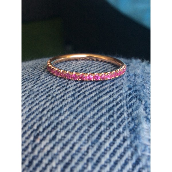Rose Gold Pink Sapphire Full Eternity Ring With Birthstone - Handcrafted By Name My Rings™