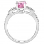 White Gold 1 3/4 ct TW Oval Pink Sapphire & Diamond Micro Pave Ring White Gold - Handcrafted By Name My Rings™