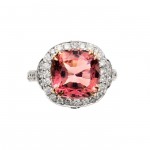 Two-tone Gold Pink Tourmaline and 1 1/6ct TDW Diamond Ring - Handcrafted By Name My Rings™