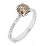 White Gold 1 1/10ct TDW Brown and White Diamond Engagement Ring - Handcrafted By Name My Rings™