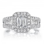 White Gold 2 1/8ct TDW Certified Emerald Cut Diamond Ring - Handcrafted By Name My Rings™