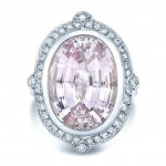 White Gold 2/5ct TDW Diamond and Kunzite Cocktail Ring - Handcrafted By Name My Rings™