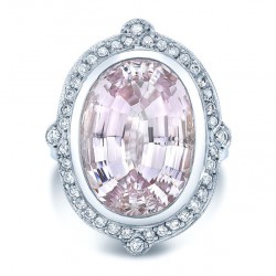 White Gold 2/5ct TDW Diamond and Kunzite Cocktail Ring - Handcrafted By Name My Rings™