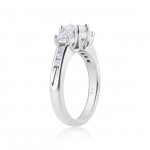 White Gold 1 1/2ct TDW 3-stone Diamond Princess Ring - Handcrafted By Name My Rings™