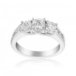 White Gold 1 1/2ct TDW 3-stone Diamond Ring - Handcrafted By Name My Rings™