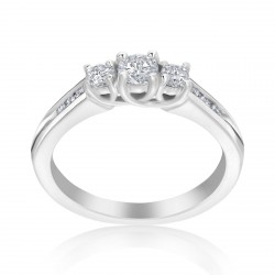 White Gold 1/2ct TDW 3-Stone Diamond Ring - Handcrafted By Name My Rings™