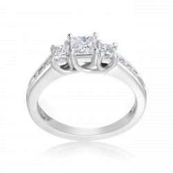 White Gold 1ct TDW 3-Stone Princess Cut Ring - Handcrafted By Name My Rings™