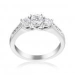 White Gold 1ct TDW 3-stone Diamond Ring - Handcrafted By Name My Rings™