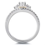 2-tone Gold 1 1/5ct TDW Marquise Diamond Art Deco Bridal Ring Set - Handcrafted By Name My Rings™