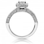 White Gold 1 1/2ct TDW Diamond Princess Halo Bridal Ring Set - Handcrafted By Name My Rings™