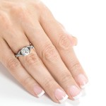 White Gold 1 1/4ct TDW Diamond Criss Cross Pave Engagement Ring - Handcrafted By Name My Rings™