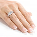 White Gold 5/8ct TDW Diamond Bridal Ring Set - Handcrafted By Name My Rings™