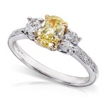 Gold 1 1/10ct TDW Certified Yellow and White Diamond Ring - Handcrafted By Name My Rings™