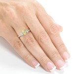 Gold 1 1/10ct TDW Certified Yellow and White Diamond Ring - Handcrafted By Name My Rings™